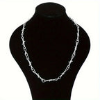 Gothic Barbed Thorn Chain Choker Necklace for Punk and Alternative Streetwear