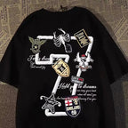 High Street Graphic Streetwear T-Shirt With Casual Cotton Blend Design