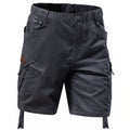 Men's Relaxed Fit Cotton Cargo Shorts with Elastic Waist and Utility Pocket Design