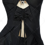 Women's Halter Cutout Two Piece Swim Set with Layered Skirt and Necklace Accessory
