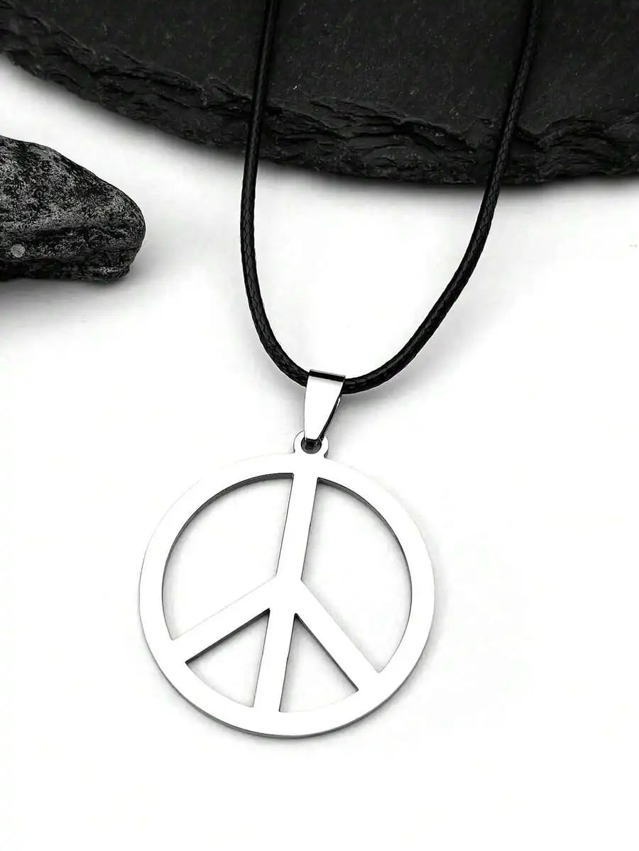 Vintage Peace Symbol Pendant Necklace for Retro Alternative Fashion Styling