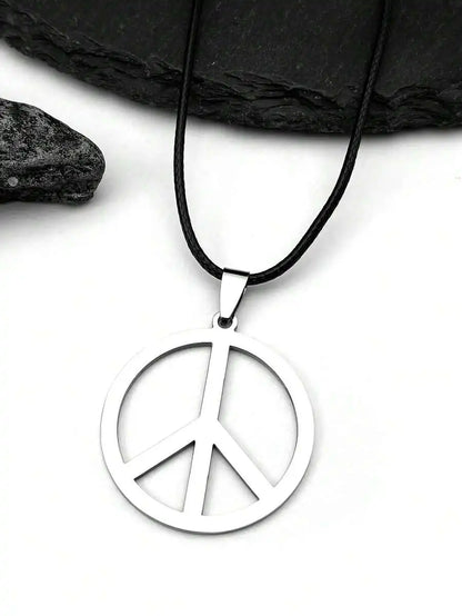 Vintage Peace Symbol Pendant Necklace for Retro Alternative Fashion Styling