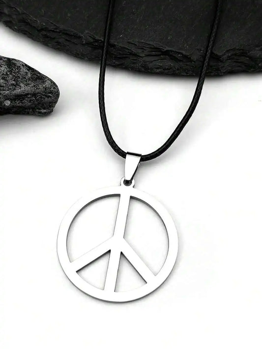 Vintage Peace Symbol Pendant Necklace for Retro Alternative Fashion Styling