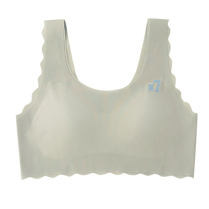 Seamless Wire-Free Lounge Bralette with Wide Straps and Scoop Neckline