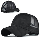 Women's Breathable Ponytail Mesh Baseball Cap with Adjustable Fit for Outdoor Casual Style