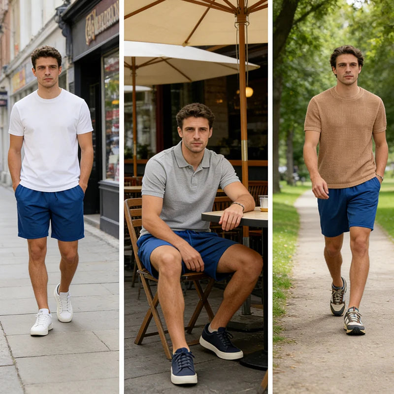 Men's Athletic Drawstring Shorts with Breathable Fabric and Everyday Casual Comfort