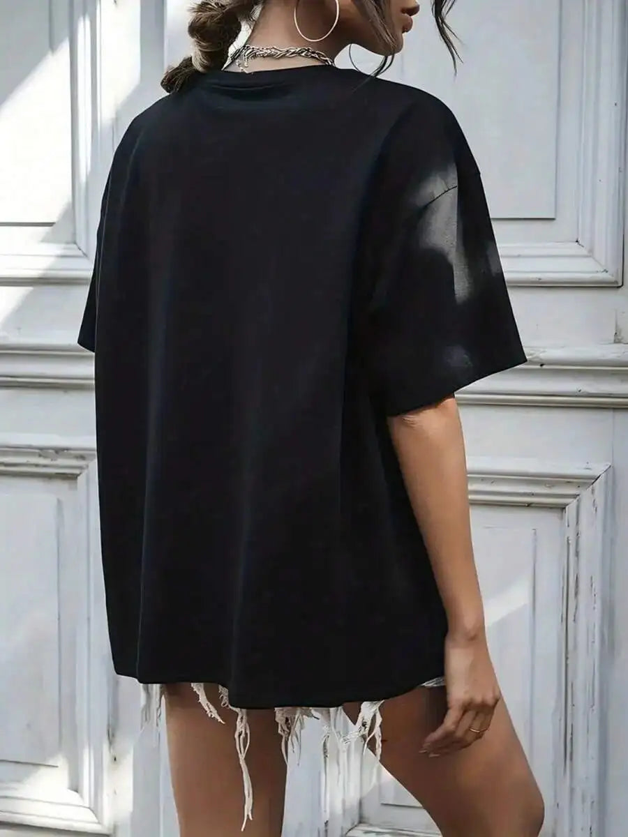 Dark Anime Goth Distressed Oversized Graphic Streetwear Shirt