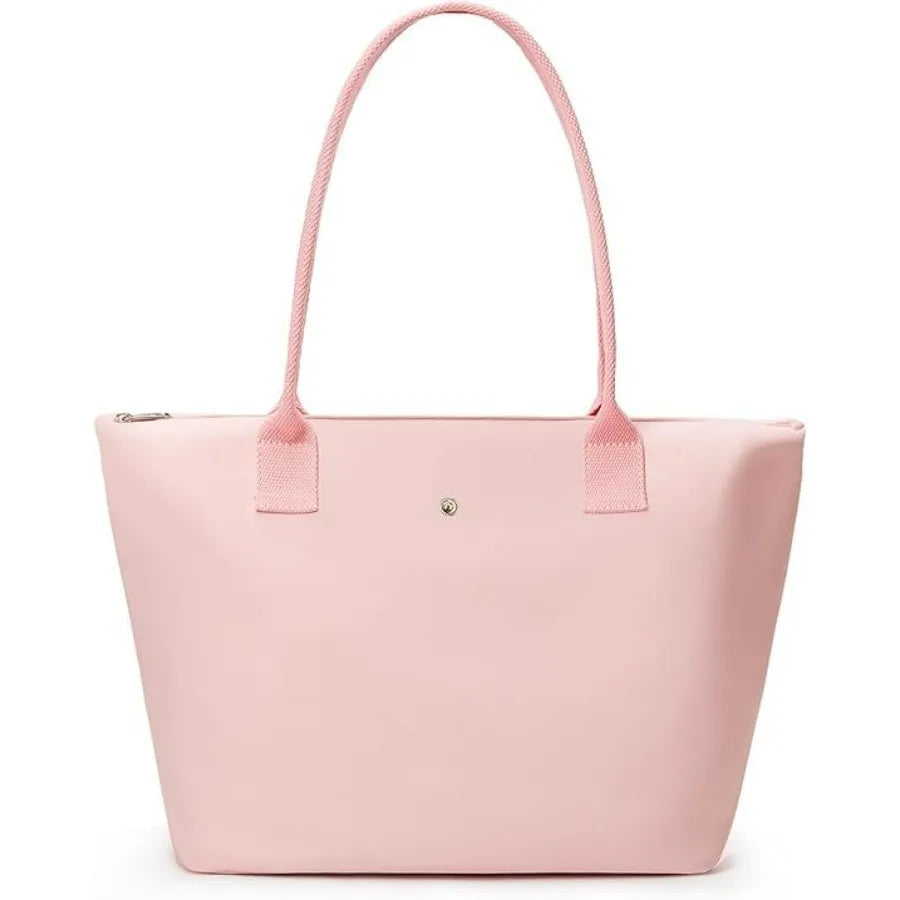 Minimal Large Capacity Tote Shoulder Bag with Zip Closure Design