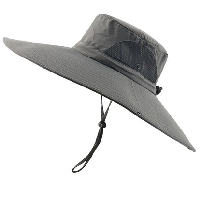 Wide Brim Boonie Sun Hat with Adjustable Chin Cord for Outdoor Adventure and Travel