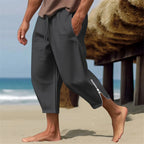 Men's Relaxed Cropped Harem Pants with Lightweight Casual Beach Style
