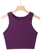Classic Crew Neck Crop Tank Top with Minimalist Sleeveless Everyday Streetwear Style