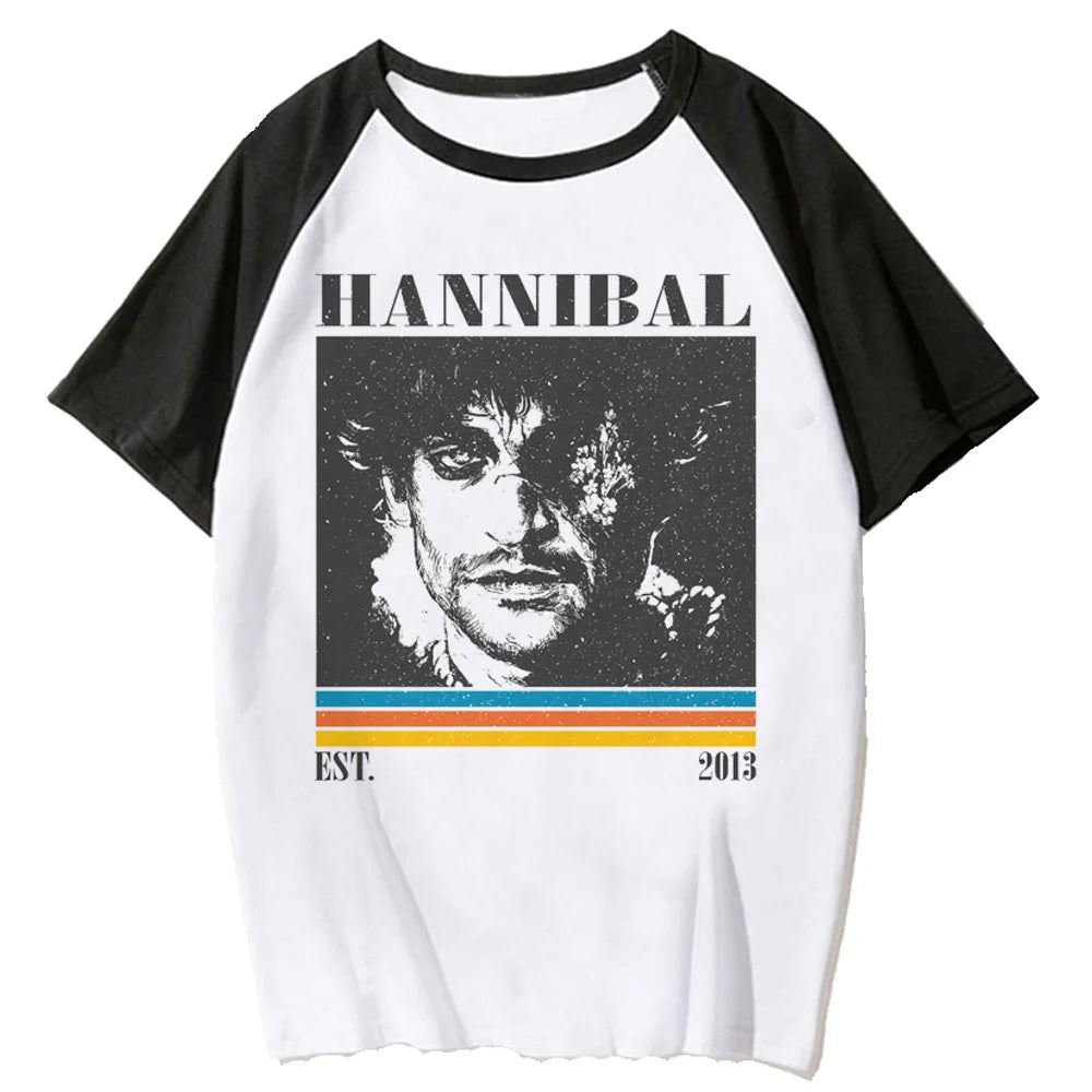 Vintage Portrait Anime Raglan Casual Cotton Streetwear Graphic T-Shirt