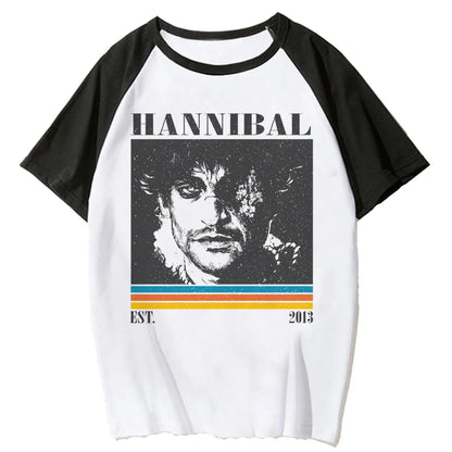 Vintage Portrait Anime Raglan Casual Cotton Streetwear Graphic T-Shirt