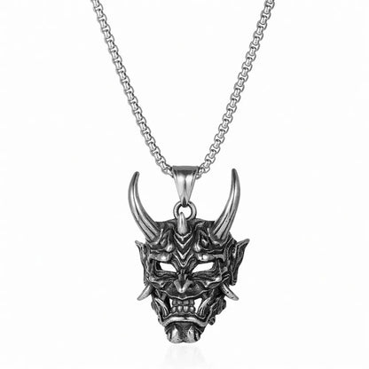 Demon Mask Pendant Necklace Gothic Punk Alternative Statement Jewelry