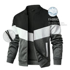 Men's Color Block Zip-Up Bomber Jacket with Modern Casual Streetwear Fit