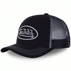 Breathable Mesh Trucker Cap with Embroidered Patch for Casual Outdoor Streetwear Style
