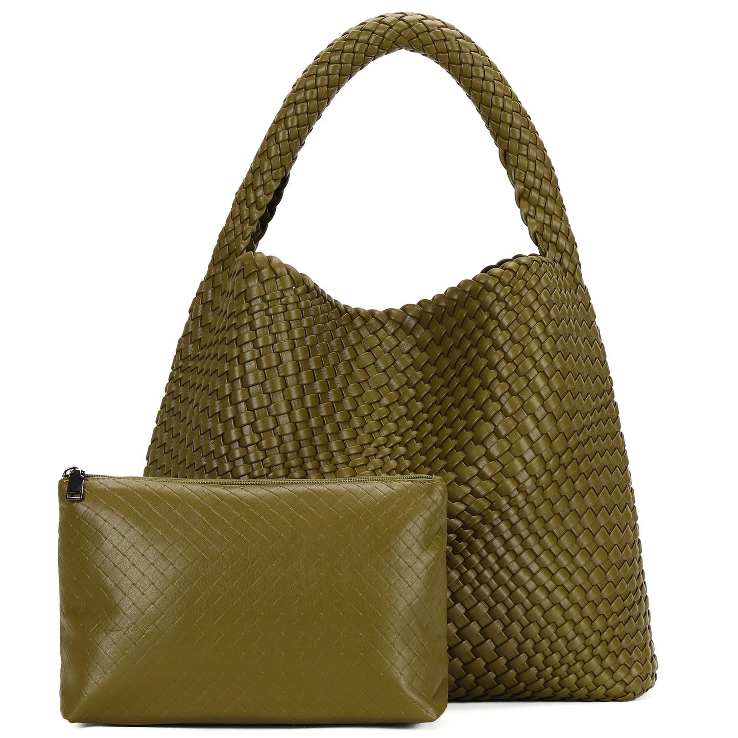 Soft Woven Texture Hobo Tote Shoulder Bag with Relaxed Structure