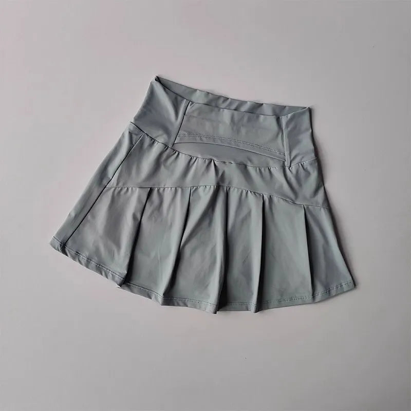 High Waist Active Skort with Built-In Shorts Performance A-Line Design
