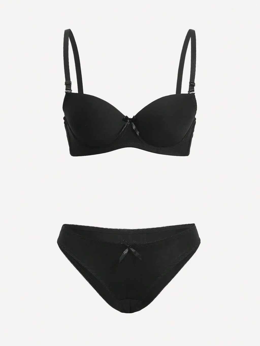 Classic Smooth Contour Push-Up Bra and Panty Set with Contrasting Trim
