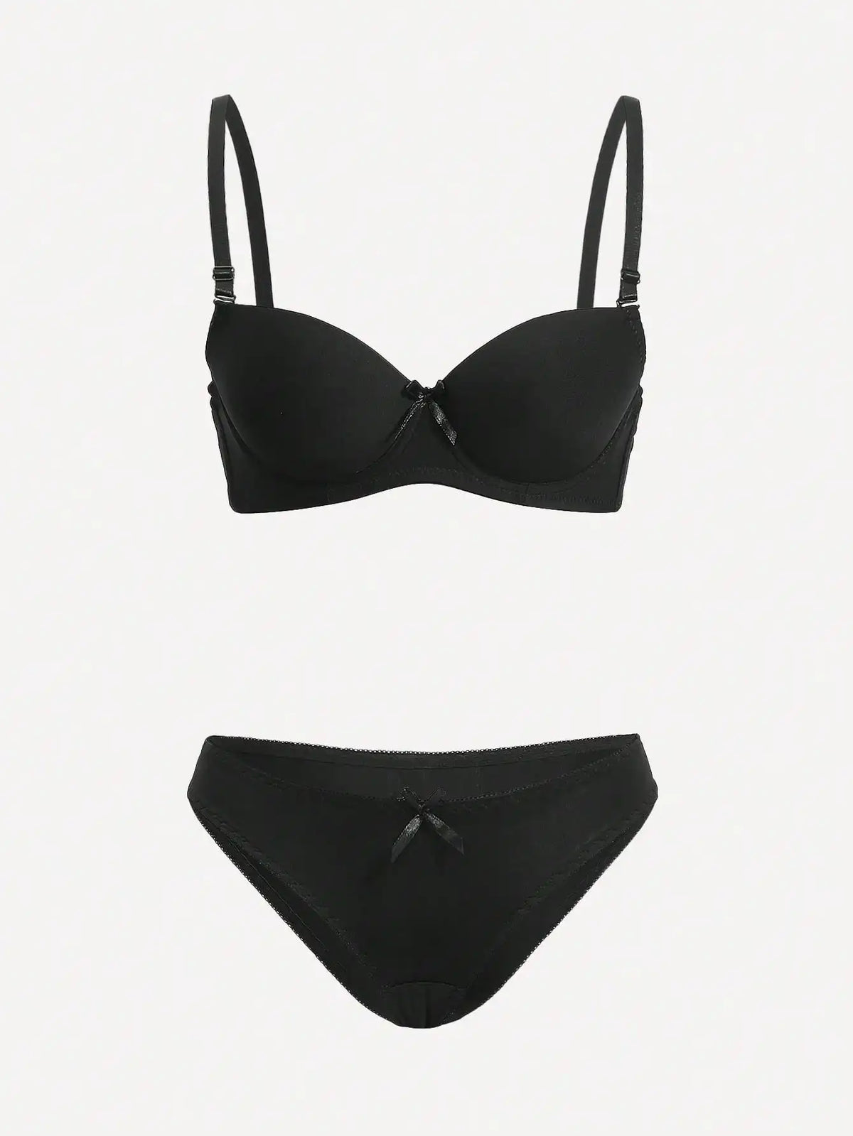 Classic Smooth Contour Push-Up Bra and Panty Set with Contrasting Trim