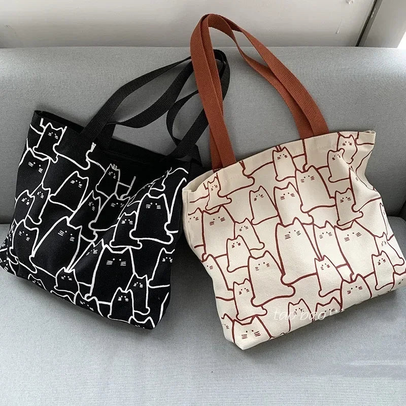 Graphic Print Everyday Tote Shoulder Bag with Structured Carry Design