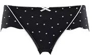 Graphic Dot Print Demi Bra and Matching Contrast-Trim Panty Set