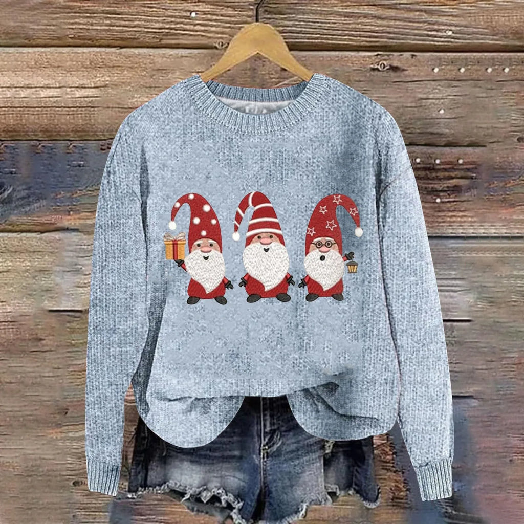 Women's Festive Graphic Knit Relaxed Fit Holiday Sweater Pullover