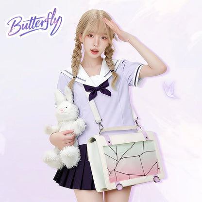 Display Window Crossbody Tote Bag with Detachable Strap Large Capacity Design