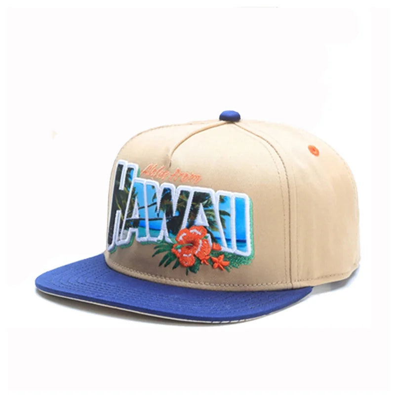 Structured Embroidered Snapback Baseball Cap with Flat Brim for Urban Streetwear Fashion Style