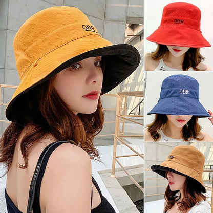Reversible Cotton Bucket Hat with Minimalist Embroidered Detail for Everyday Casual Style