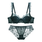 Dusty Rose Delicate Eyelash Lace Unlined Underwire Lingerie Set