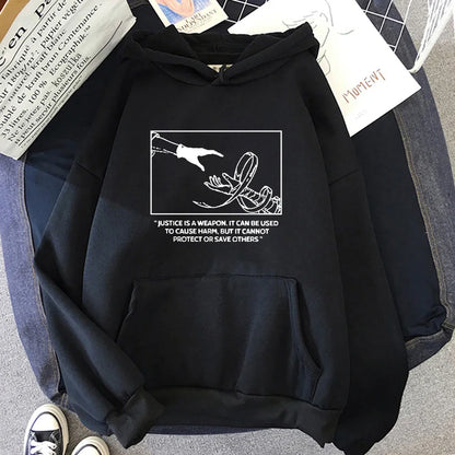 Minimalist Anime Aesthetic Hoodie With Manga Inspired Graphic Illustration Design