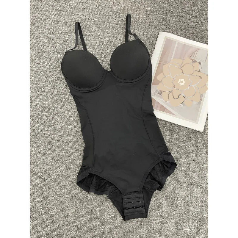 Adjustable Strap Firm Control Bodysuit with Built-In Molded Cups