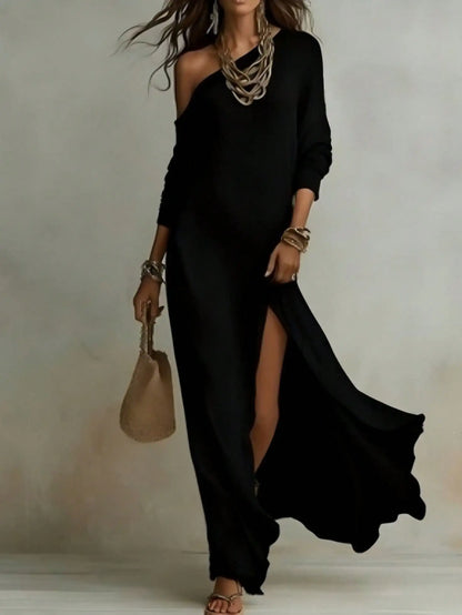 Soft Knit Maxi Dress with Relaxed Minimalist Fashion Aesthetic