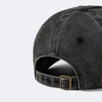 Unisex Vintage Washed Cotton Baseball Cap with Minimal Graphic Embroidery for Casual Everyday Style