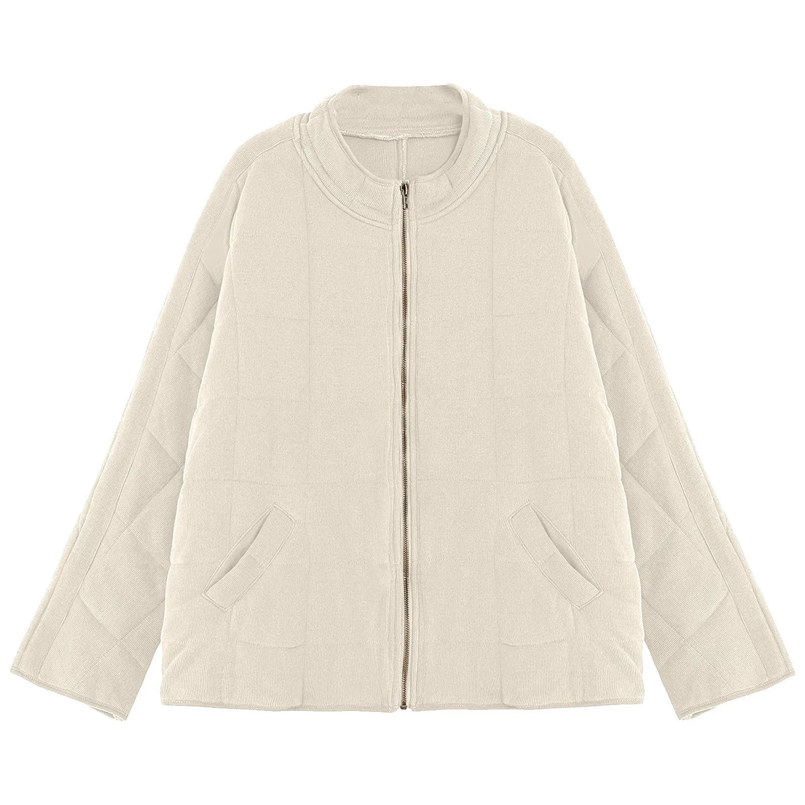 Women's Quilted Puffer Jacket with Relaxed Fit Contemporary Everyday Winter Layering Style