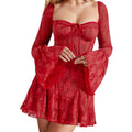 Gothic Lace Bell Sleeve Dress for Elegant Streetwear Style