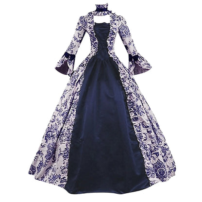 Ornate Vintage Gothic Court-Inspired Formal Ball Gown Dress