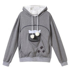 Kawaii Anime Inspired Oversized Hoodie with Interactive Plush Pocket Design