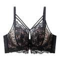 Intricate Lace Overlay Wire-Free Push-Up Bra with Criss-Cross Strapping
