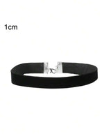 Minimalist Velvet Choker Necklace for Gothic Grunge and Dark Feminine Styling