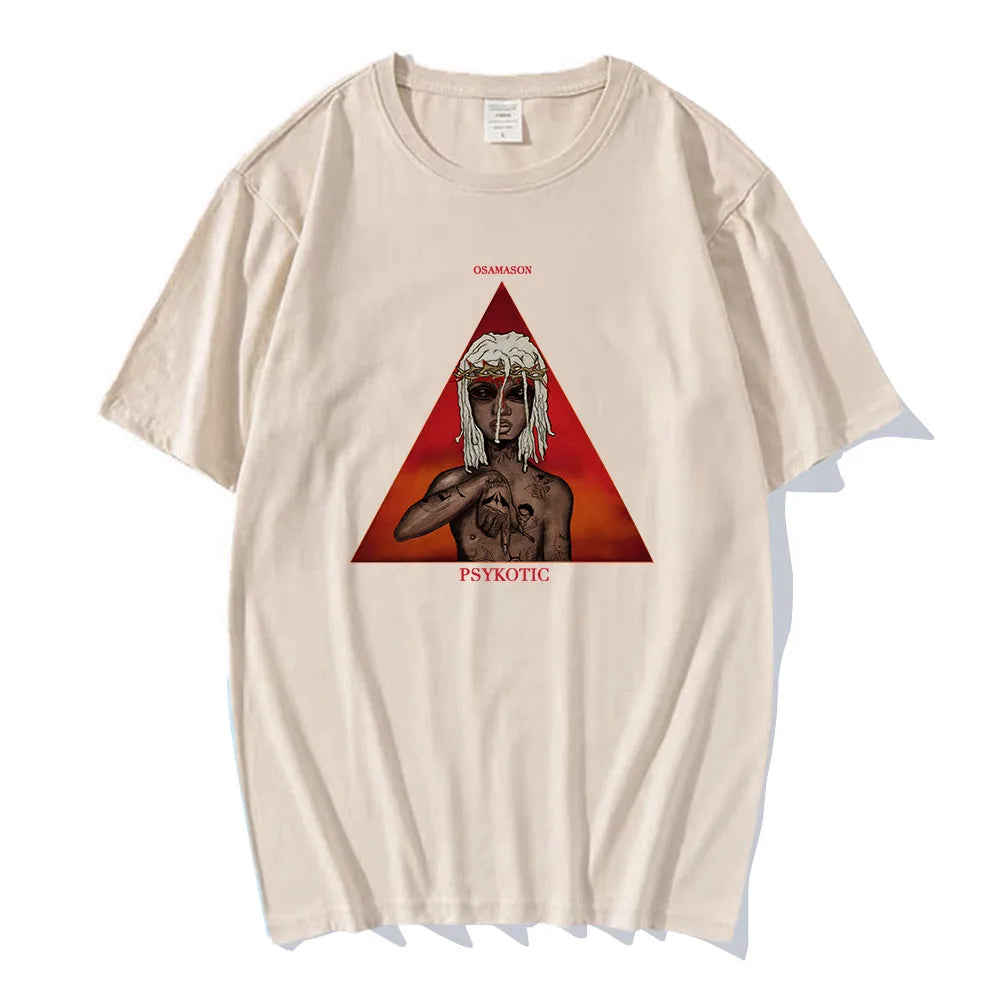 Oversized Graphic Cotton T-Shirt with Dark Artistic Streetwear Print Design
