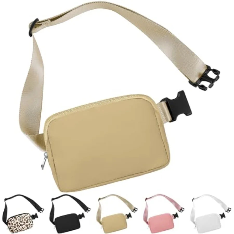 Compact Genuine Leather Belt Bag with Adjustable Strap Crossbody Carry Design