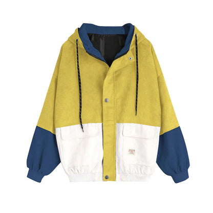 Women's Color Block Hooded Jacket Relaxed Casual Streetwear Lightweight Everyday Outerwear