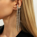 Minimalist Chain Tassel Clip On Earrings for Alternative Statement Styling