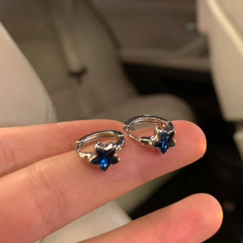 Celestial Star Hoop Earrings for Y2K Fairy Grunge and Soft Goth Styling
