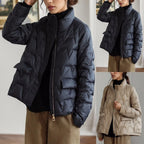Women's Lightweight Quilted Puffer Jacket with Stand Collar Contemporary Streetwear Everyday Outerwear