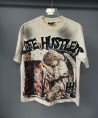 Distressed Graphic Oversized Cotton Streetwear T-Shirt with Vintage-Inspired Artwork