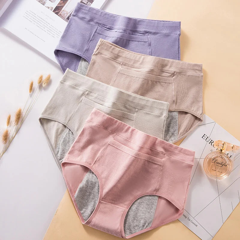 Four-Piece High-Waisted Leak-Proof Menstrual Brief Set
