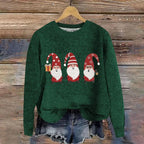 Women's Festive Graphic Knit Relaxed Fit Holiday Sweater Pullover